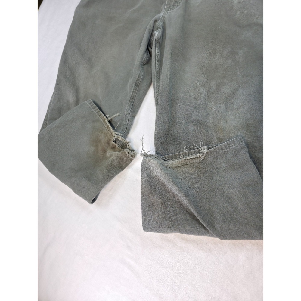 Carhartt Thrashed Loose fit Distressed Carpenter Pants  Dark Moss Gorpcore 44x30 - Picture 7 of 9